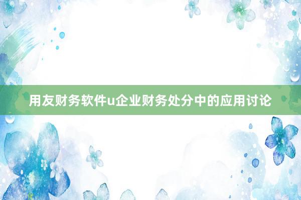 用友财务软件u企业财务处分中的应用讨论