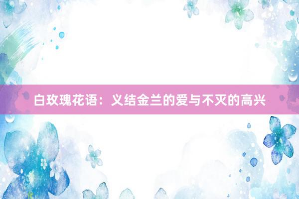 白玫瑰花语：义结金兰的爱与不灭的高兴